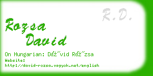 rozsa david business card